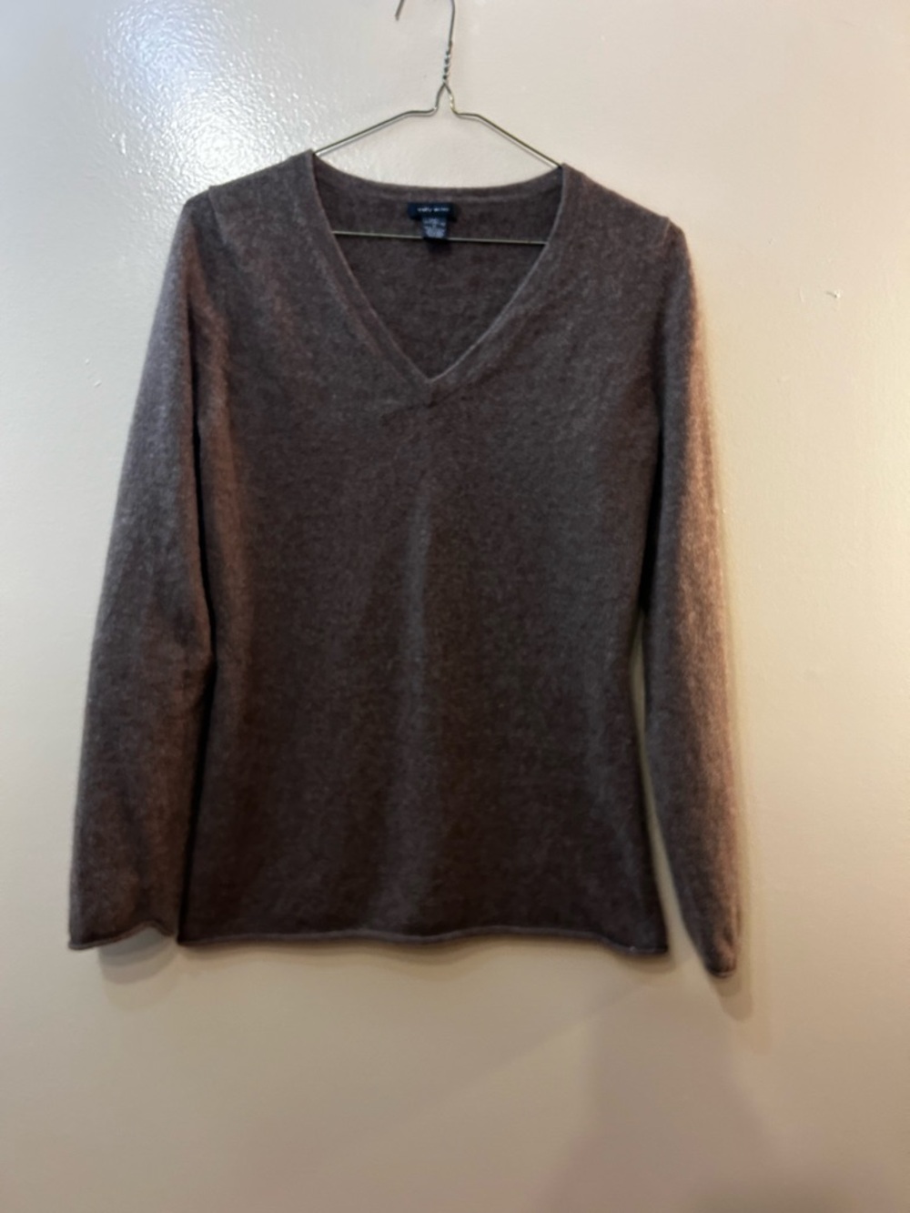 Only Mine Brown V-neck Cashmere Sweater